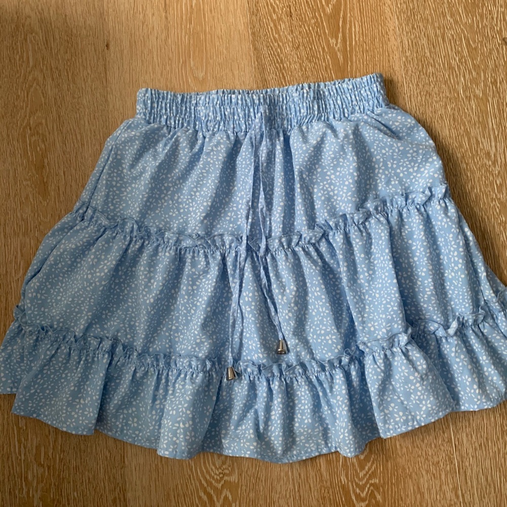 White and blue summer skirt